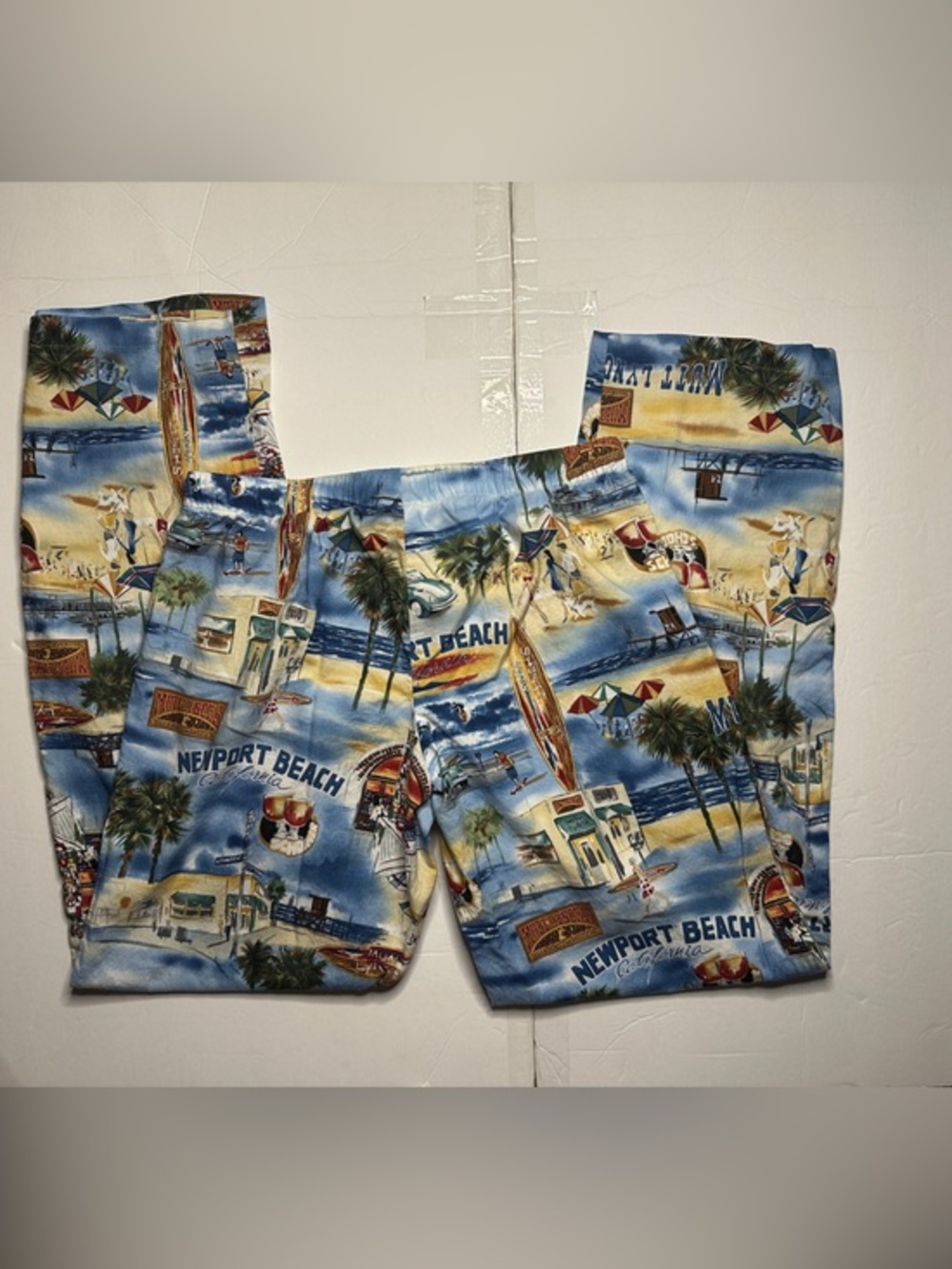 Newport Beach Scenic Print Beach Lounge Pants Size Medium